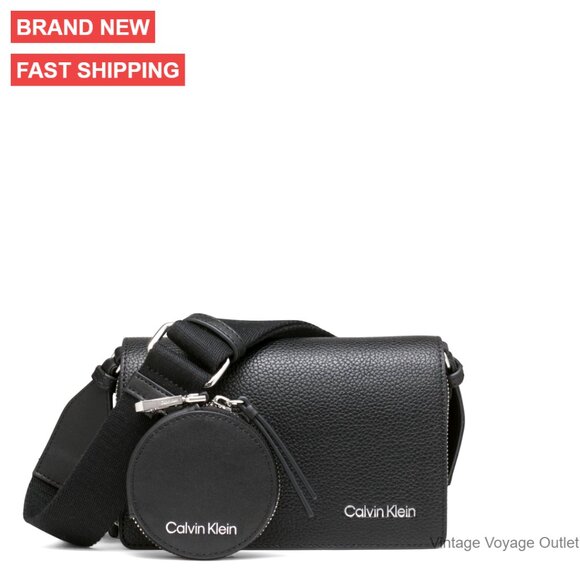 Vegan Leather Crossbody Bag with Triple Compartment Interior Organization